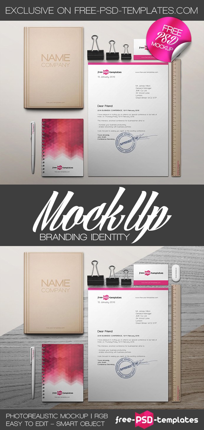 Branding Identity Mock-Up In Psd