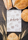 Bread And Notebook Psd
