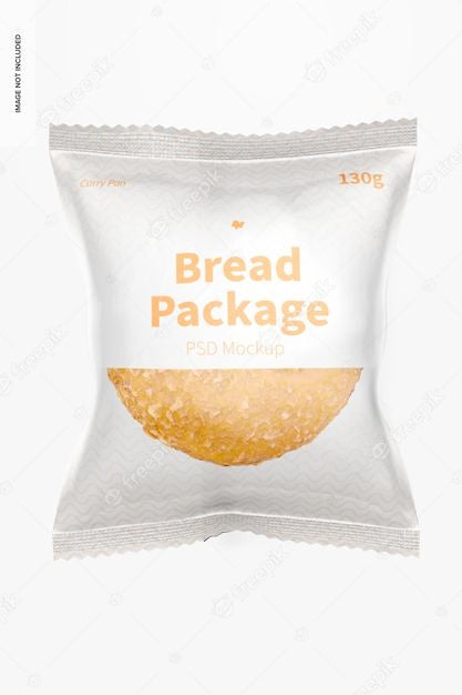 Bread Package Mockup, Front View Psd