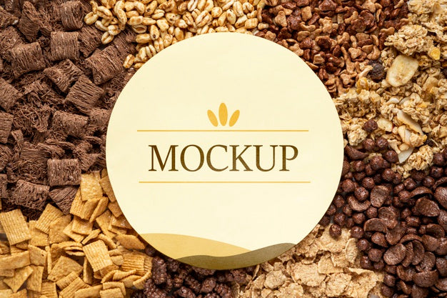 Breakfast Cereals With Circle Mock-Up Psd