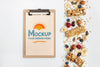 Breakfast Cereals With Clipboard Mock-Up Psd
