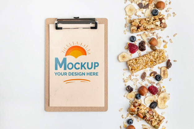 Breakfast Cereals With Clipboard Mock-Up Psd
