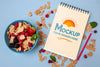 Breakfast Cereals With Notepad Mock-Up Psd