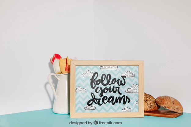 Breakfast Mockup In Corner Of Room Psd