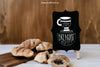 Breakfast Mockup With Croissants And Board Psd