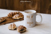 Breakfast Mockup With Croissants Psd
