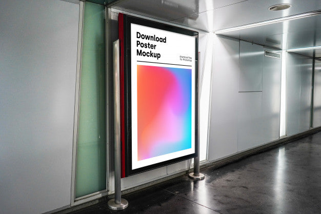 Bright Billboard Mockup In Underground Psd