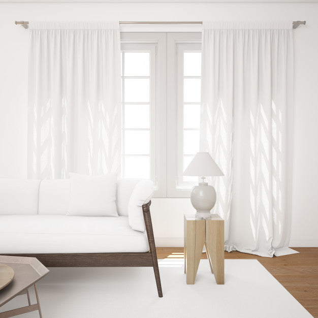 Bright Living Room With White Mockup Sofa Psd