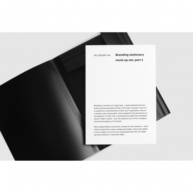 Brochure Inside Of A Black Folder Mock Up Psd