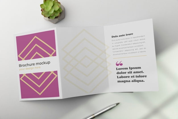 Brochure Mockup In Real Context Psd