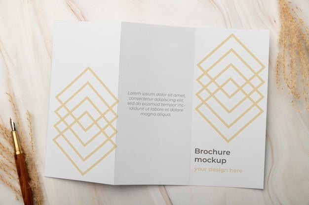 Brochure Mockup In Real Context Psd