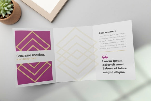 Brochure Mockup In Real Context Psd