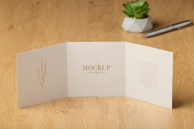 Brochure Mockup In Real Context Psd