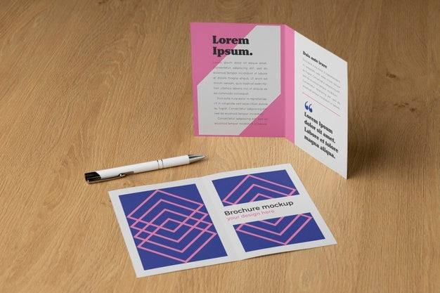 Brochure Mockup In Real Context Psd