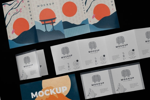 Brochure Mockup With Japanese Inspiration Psd