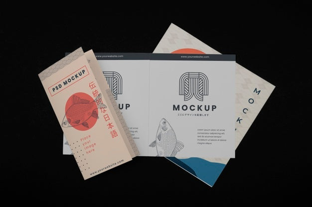Brochure Mockup With Japanese Inspiration Psd