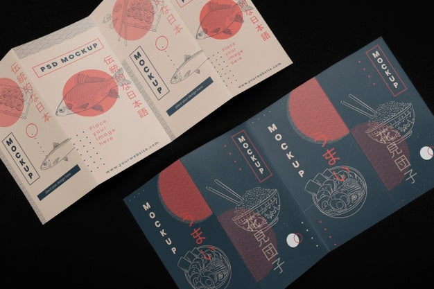 Brochure Mockup With Japanese Inspiration Psd