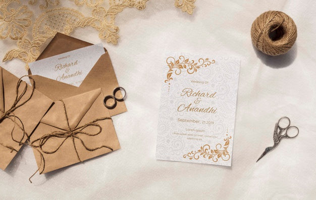 Brown Paper Envelopes With Invitation Psd