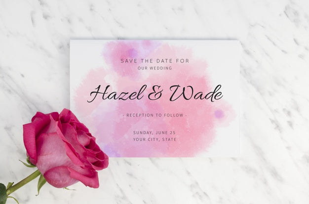 Bud Of Rose Save The Date Psd