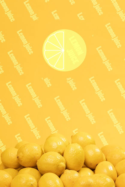 Bunch Of Organic Lemons With Mock-Up Psd