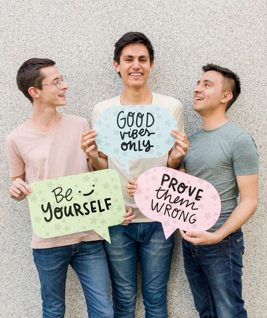 Bunch Of Smiley Male Friends Psd