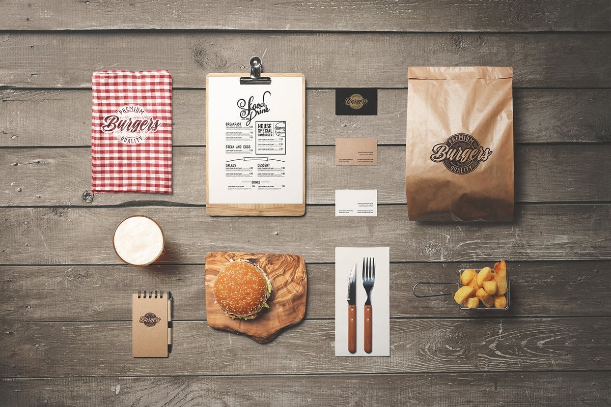 Burger Store Branding Mockup