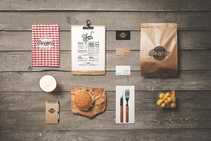 Burger Store Branding Mockup