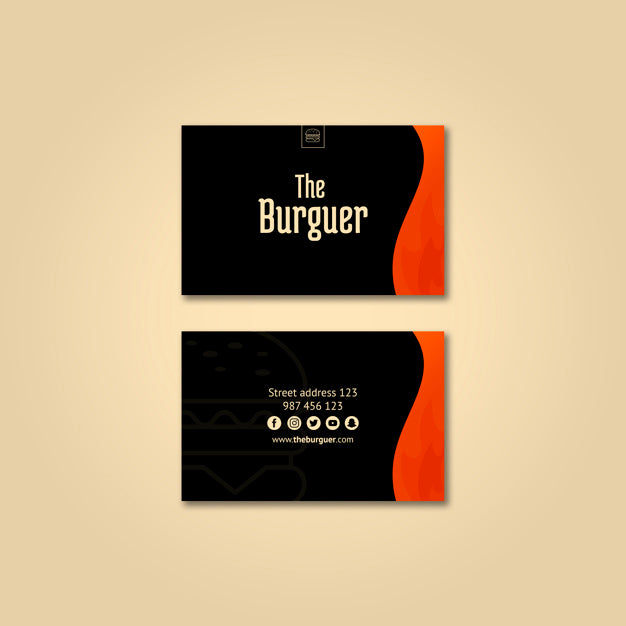 Burguer Business Card Mockup Psd