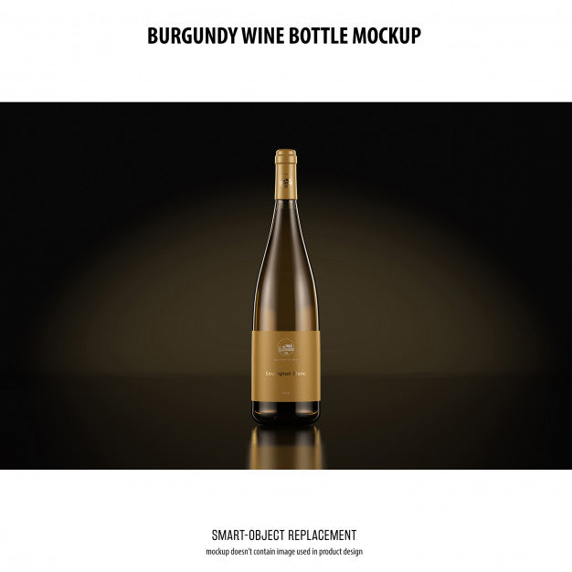 Burgundy Wine Bottle Mockup Psd