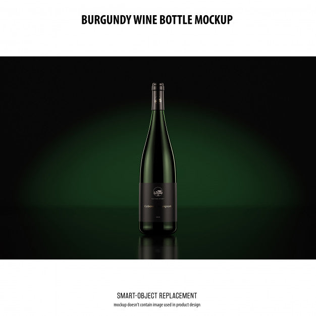 Burgundy Wine Bottle Mockup Psd