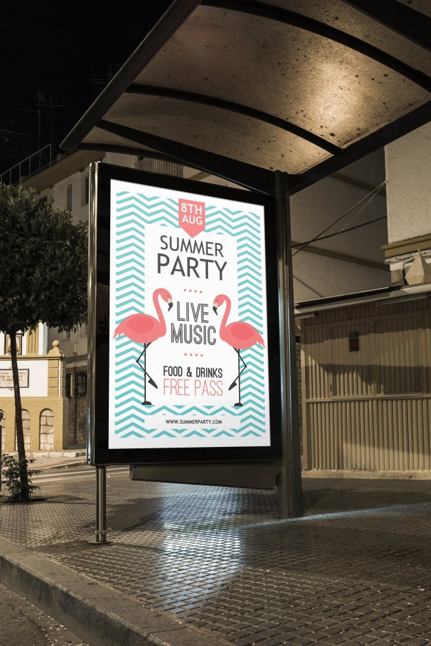 Bus Stop Billboard Mockup Psd