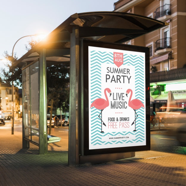 Bus Stop Billboard Mockup Psd
