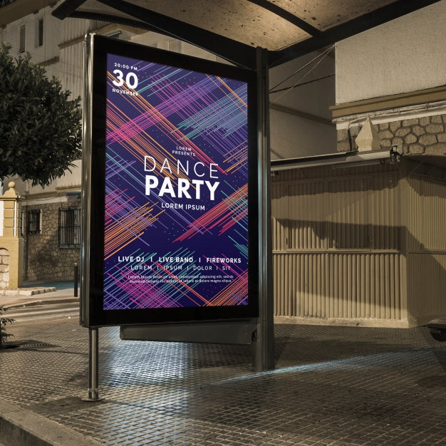 Bus Stop Billboard Mockup Psd