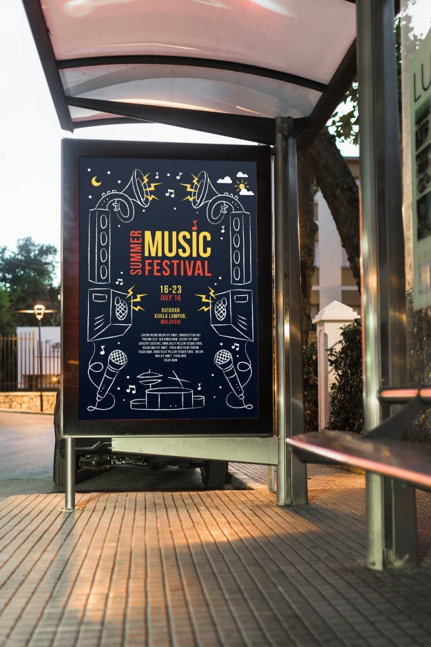 Bus Stop Billboard Mockup Psd