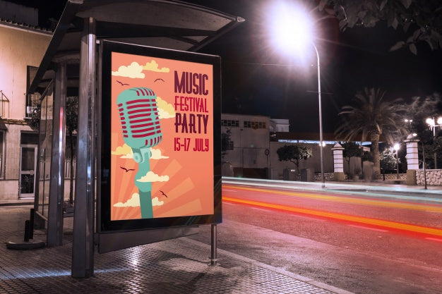 Bus Stop Billboard Mockup Psd