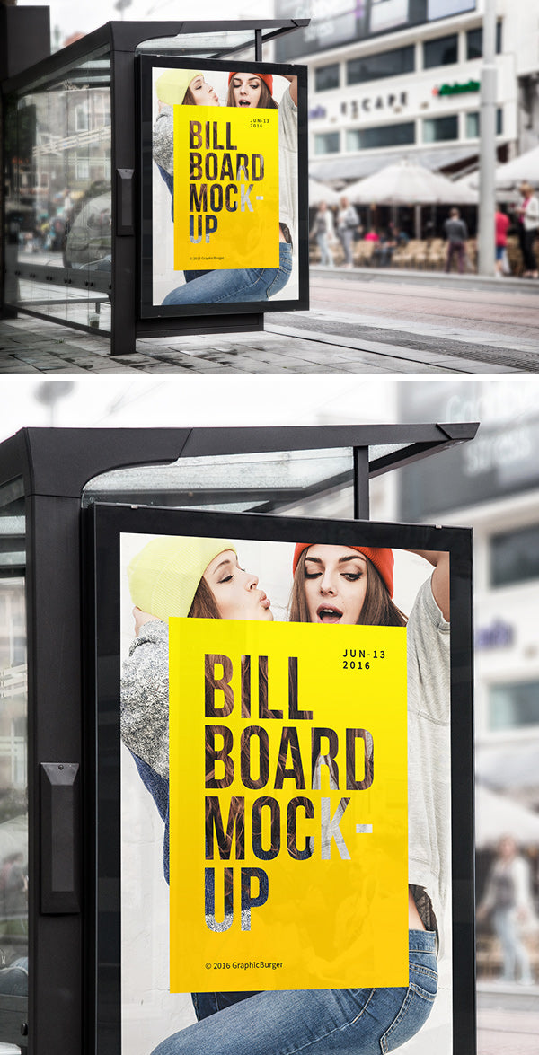 Bus Stop Billboard Mockup