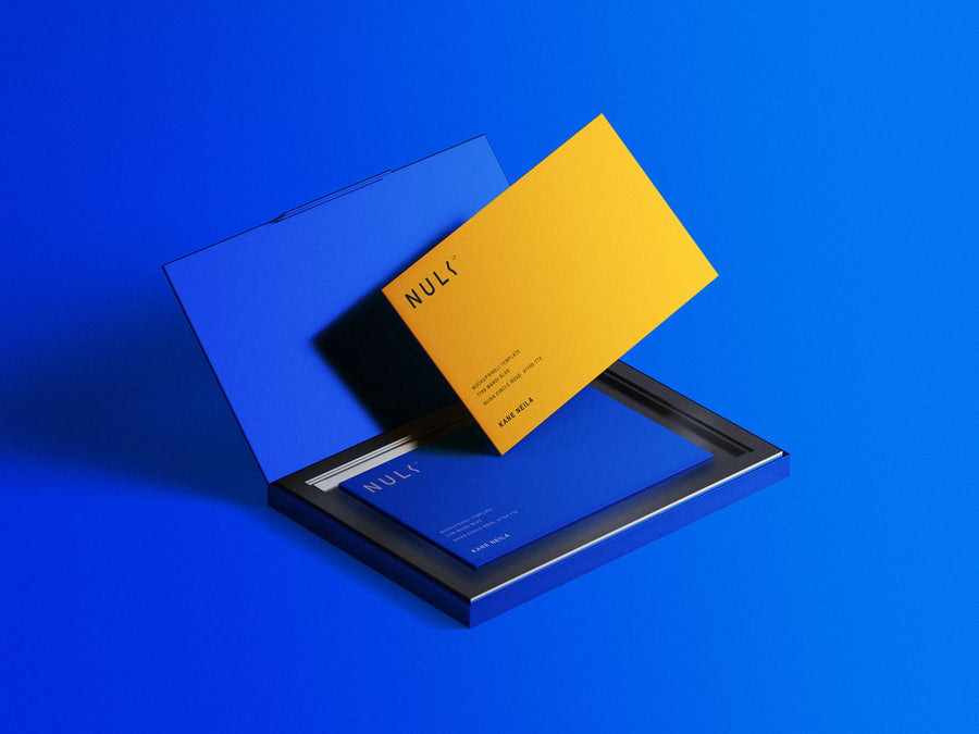 Business Card In Metal Holder Mockup