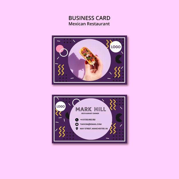 Business Card Mexican Food Restaurant Psd