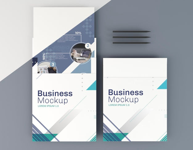 Business Card Mock-Up And Black Pencils Psd