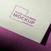 Business Card Mock-Up On Violet Background Psd