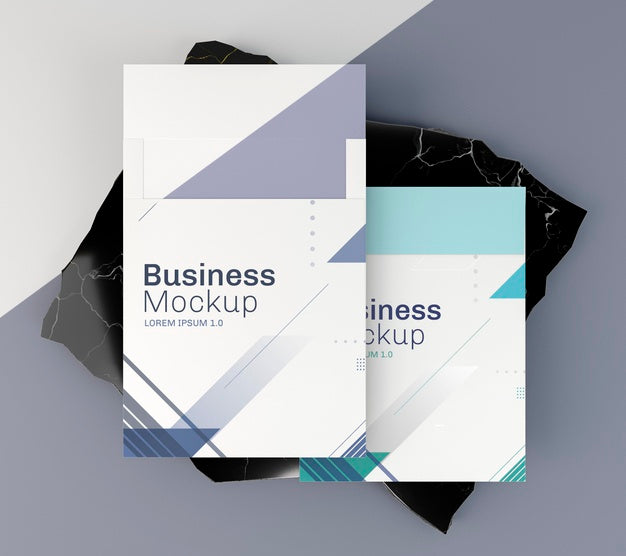 Business Card Mock-Up Top View Psd