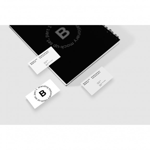 Business Card Mock Up With Note Book Psd