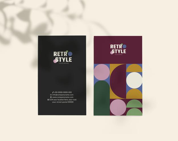 Business Card Mockup Design With Shadows Psd