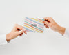 Business Card Mockup In Pastel Stripes Pattern Psd