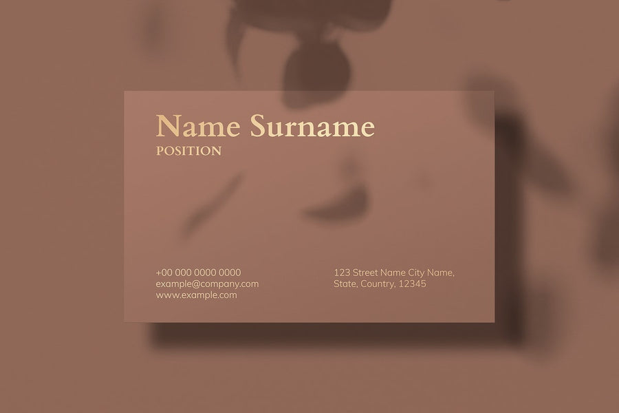 Business Card Mockup Psd In Brown Tone
