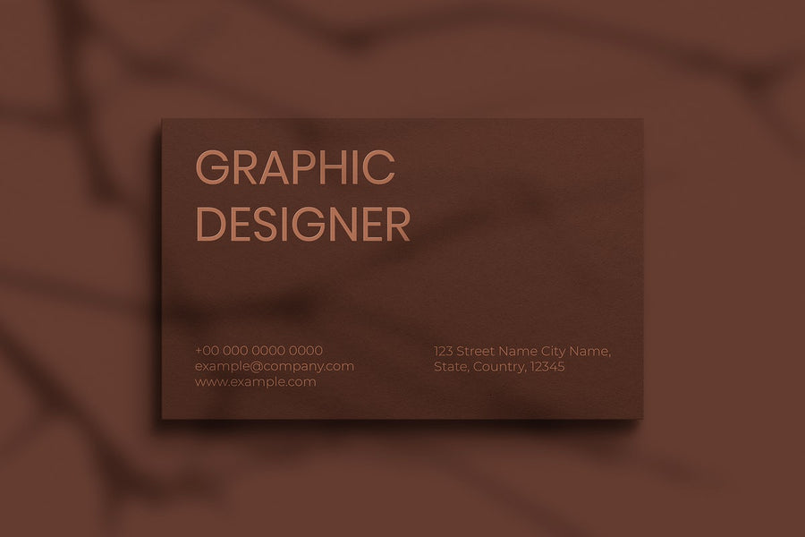 Business Card Mockup Psd In Brown Tone