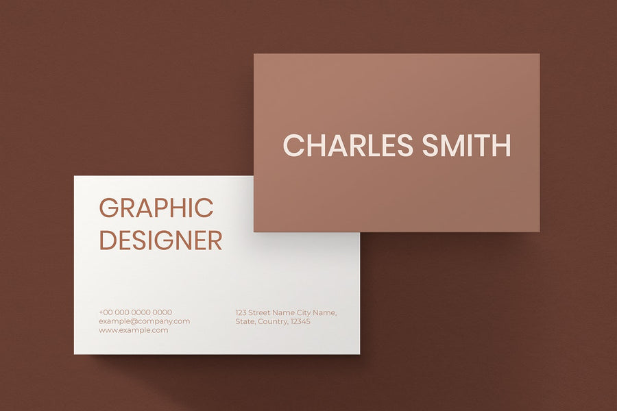 Business Card Mockup Psd In Brown With Front And Rear View