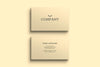 Business Card Mockup Psd In Gold With Front And Rear View