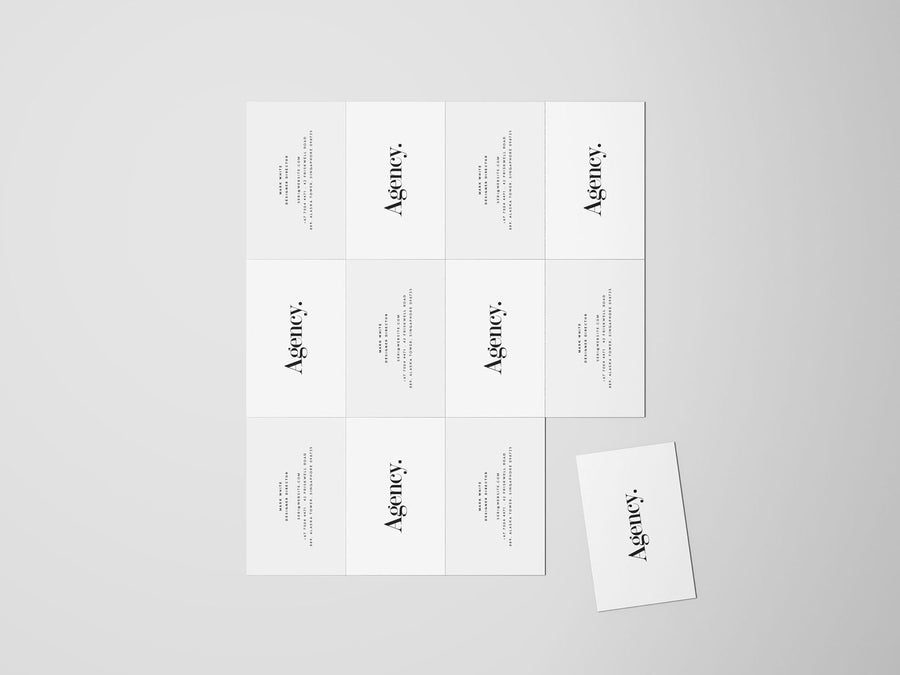 Business Card Mockup Top View