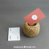 Business Card Mockup With Cord Psd